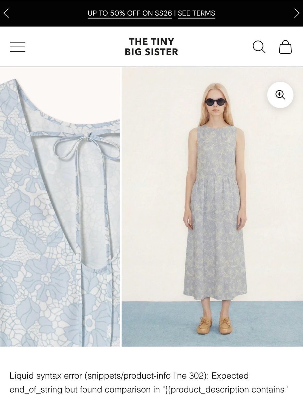 The Tiny Big Sister Light Blue Floral Midi Dress